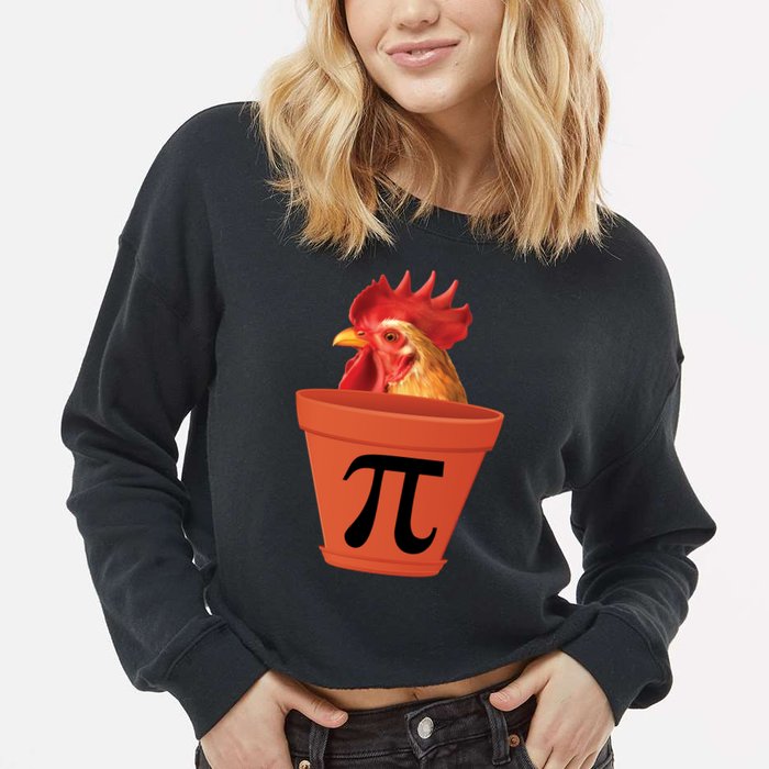 Chicken Pot Pie Funny Pi Cropped Pullover Crew