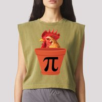 Chicken Pot Pie Funny Pi Garment-Dyed Women's Muscle Tee