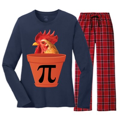 Chicken Pot Pie Funny Pi Women's Long Sleeve Flannel Pajama Set 