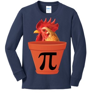 Chicken Pot Pie Funny Pi Kids Long Sleeve Shirt