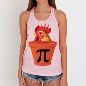 Chicken Pot Pie Funny Pi Women's Knotted Racerback Tank