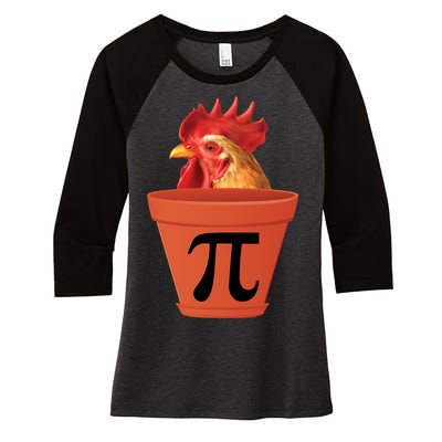 Chicken Pot Pie Funny Pi Women's Tri-Blend 3/4-Sleeve Raglan Shirt