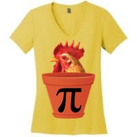 Chicken Pot Pie Funny Pi Women's V-Neck T-Shirt