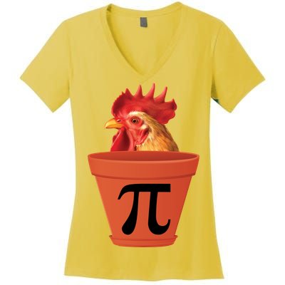 Chicken Pot Pie Funny Pi Women's V-Neck T-Shirt