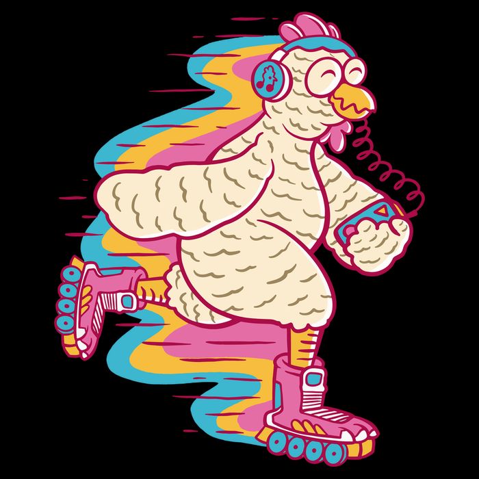 Chicken Roller Skating Backpack