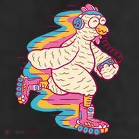 Chicken Roller Skating 11oz C Handle Ceramic Mug