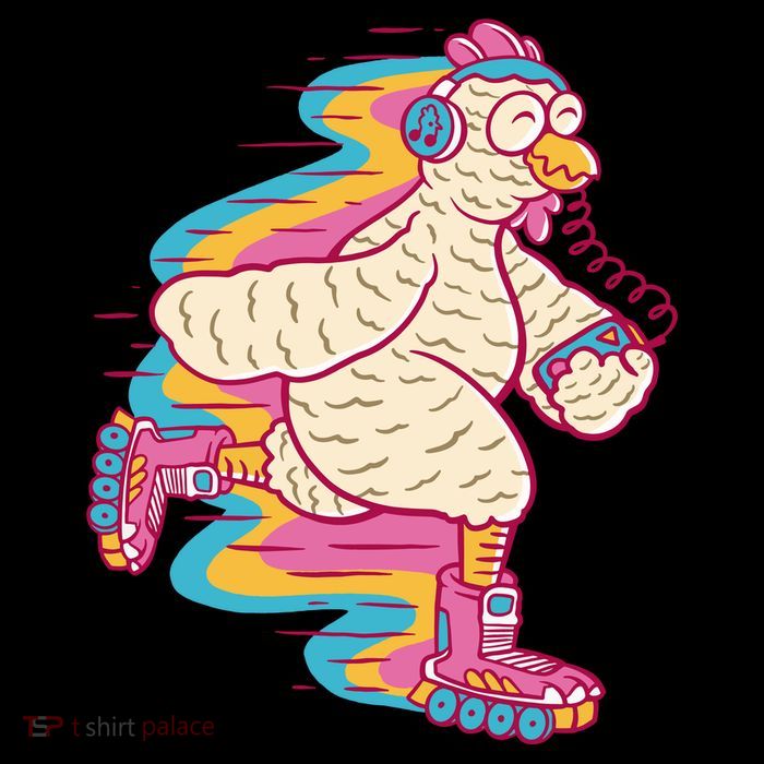 Chicken Roller Skating Metallic Star Ornament