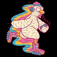Chicken Roller Skating Cropped Pullover Crew