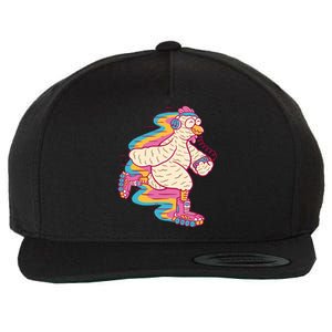 Chicken Roller Skating Wool Snapback Cap