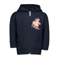 Chicken Roller Skating Toddler Zip Fleece Hoodie