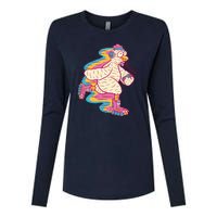 Chicken Roller Skating Womens Cotton Relaxed Long Sleeve T-Shirt