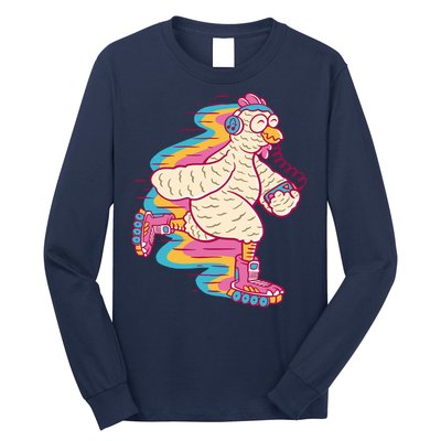 Chicken Roller Skating Long Sleeve Shirt