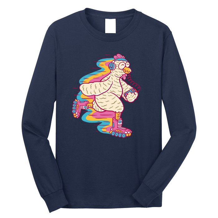 Chicken Roller Skating Long Sleeve Shirt