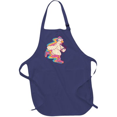 Chicken Roller Skating Full-Length Apron With Pockets