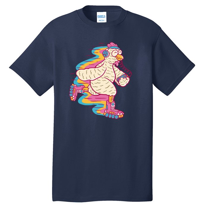 Chicken Roller Skating Tall T-Shirt