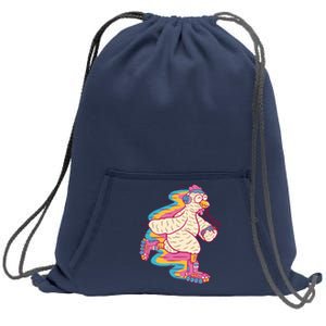 Chicken Roller Skating Sweatshirt Cinch Pack Bag