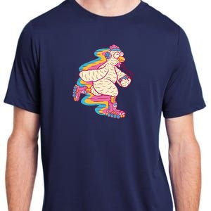 Chicken Roller Skating Adult ChromaSoft Performance T-Shirt