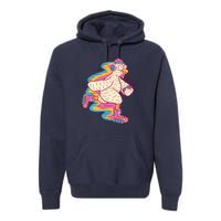 Chicken Roller Skating Premium Hoodie