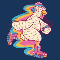 Chicken Roller Skating 16 in Basic Backpack
