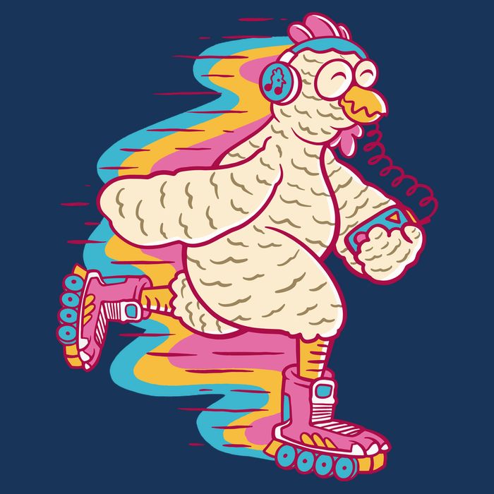 Chicken Roller Skating 16 in Basic Backpack