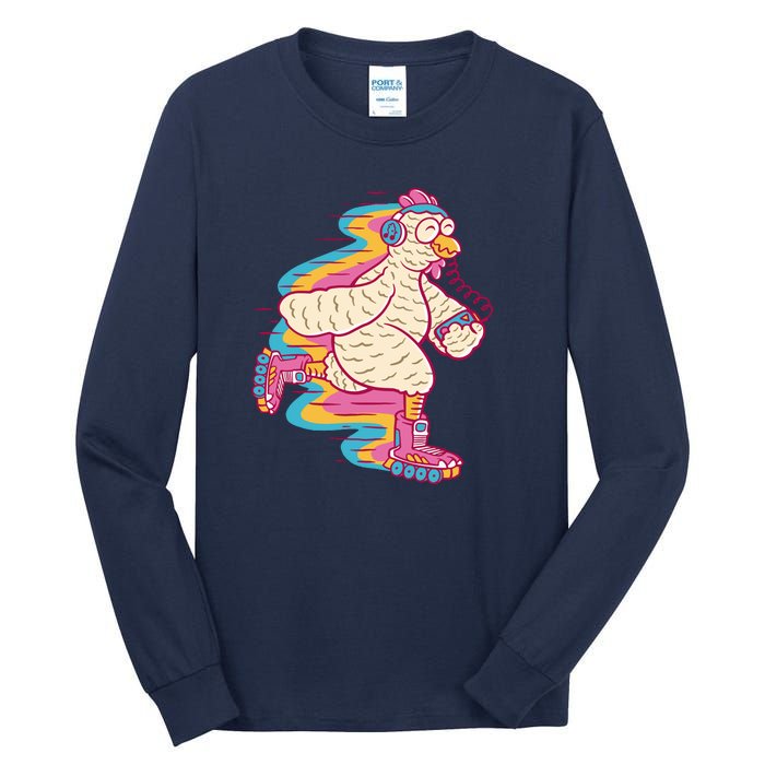 Chicken Roller Skating Tall Long Sleeve T-Shirt