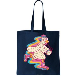 Chicken Roller Skating Tote Bag