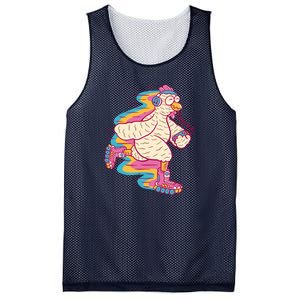 Chicken Roller Skating Mesh Reversible Basketball Jersey Tank