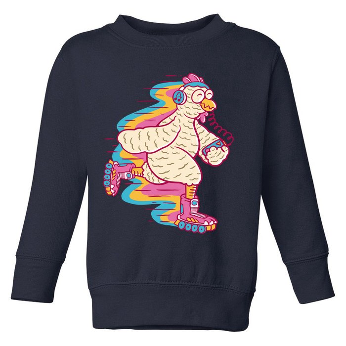 Chicken Roller Skating Toddler Sweatshirt