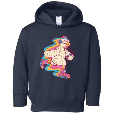 Chicken Roller Skating Toddler Hoodie