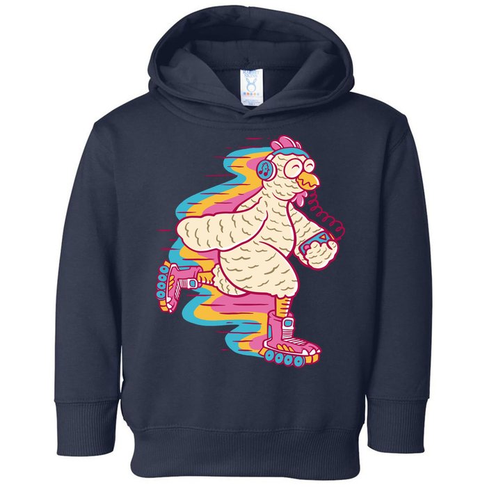 Chicken Roller Skating Toddler Hoodie
