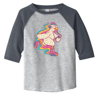 Chicken Roller Skating Toddler Fine Jersey T-Shirt