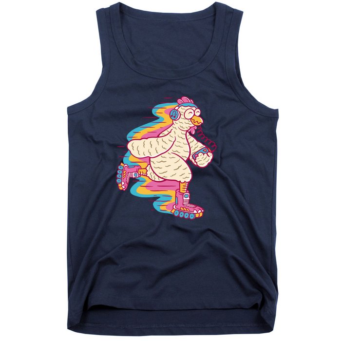 Chicken Roller Skating Tank Top