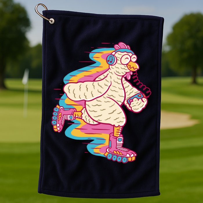 Chicken Roller Skating Golf Towel