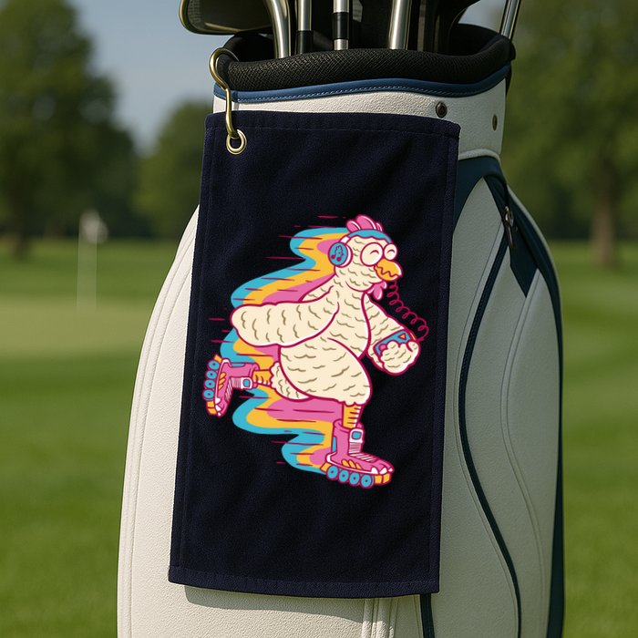 Chicken Roller Skating Golf Towel