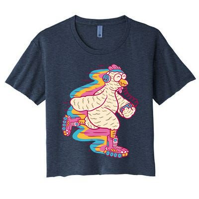 Chicken Roller Skating Crop Top