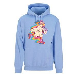 Chicken Roller Skating Unisex Surf Hoodie