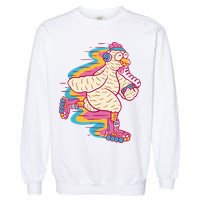 Chicken Roller Skating Garment-Dyed Sweatshirt