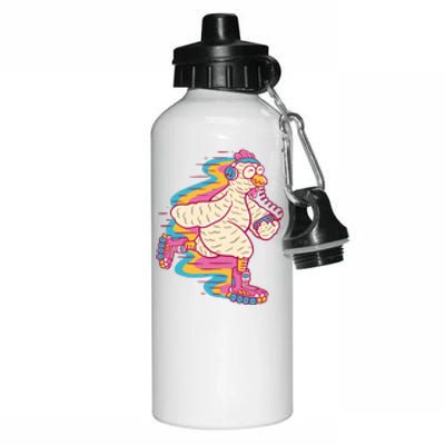 Chicken Roller Skating Aluminum Water Bottle