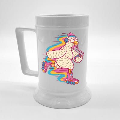 Chicken Roller Skating Beer Stein