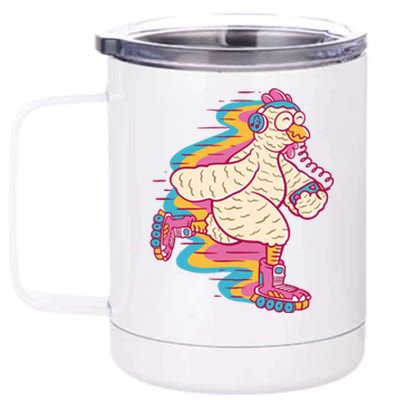 Chicken Roller Skating 12 oz Stainless Steel Tumbler Cup