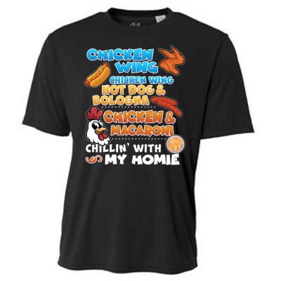 Chicken Wing Hot Dog Bologna Macaroni Homie Cooling Performance Crew T-Shirt