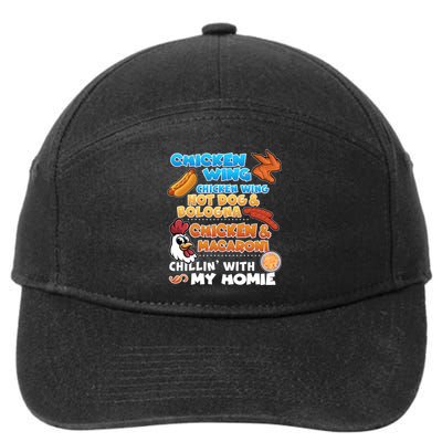 Chicken Wing Hot Dog Bologna Macaroni Homie 7-Panel Snapback Hat