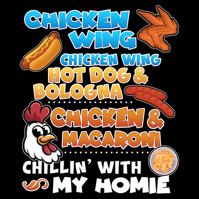 Chicken Wing Hot Dog Bologna Macaroni Homie Drawstring Bag
