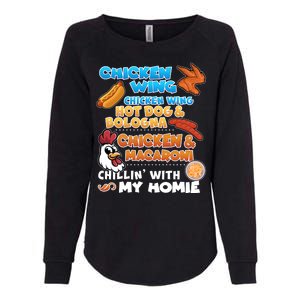 Chicken Wing Hot Dog Bologna Macaroni Homie Womens California Wash Sweatshirt