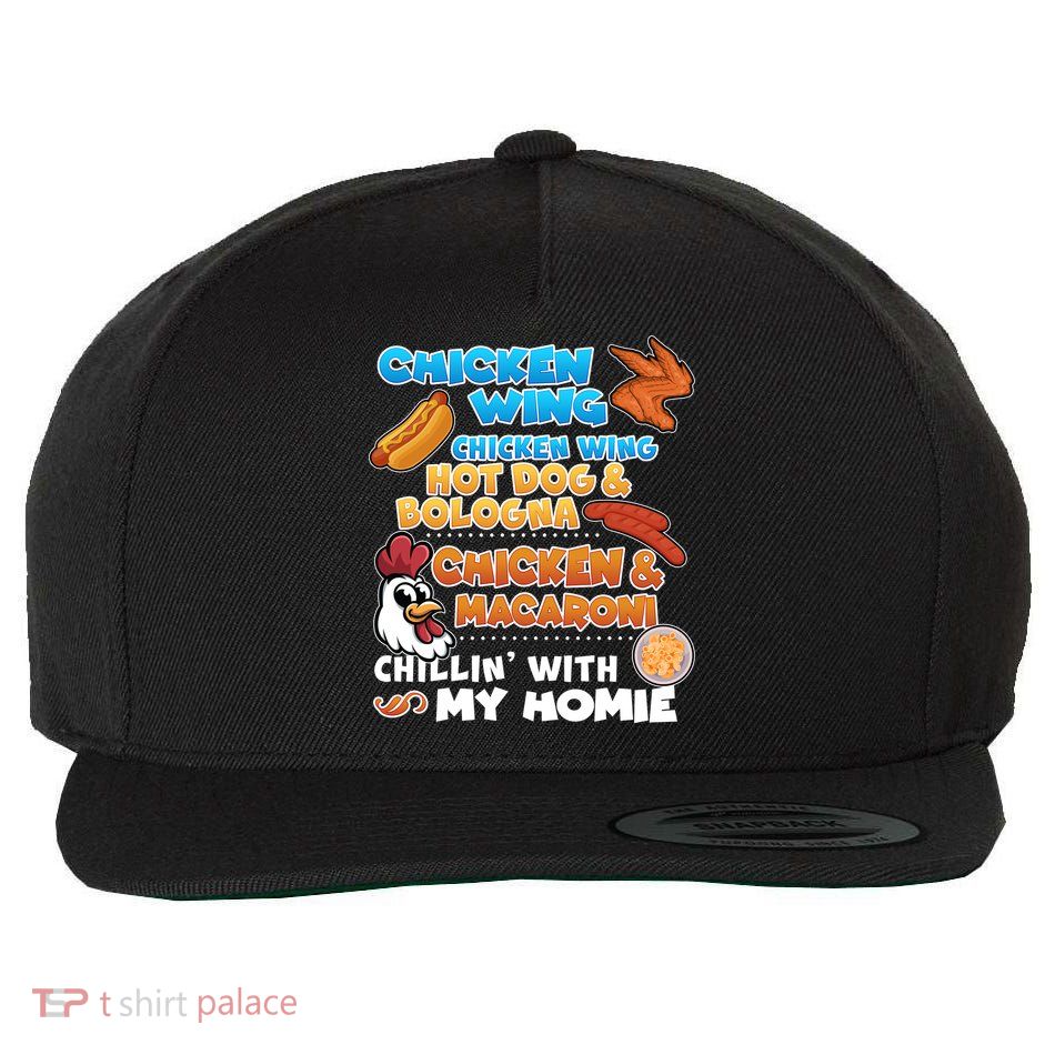 Chicken Wing Hot Dog Bologna Macaroni Homie Wool Snapback Cap