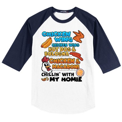 Chicken Wing Hot Dog Bologna Macaroni Homie Baseball Sleeve Shirt