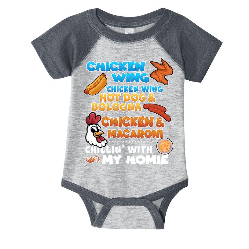 Chicken Wing Hot Dog Bologna Macaroni Homie Infant Baby Jersey Bodysuit