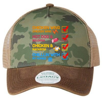 Chicken Wing Hot Dog Macaroni Chillin With My Homies Legacy Tie Dye Trucker Hat