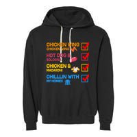 Chicken Wing Hot Dog Macaroni Chillin With My Homies Garment-Dyed Fleece Hoodie