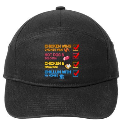 Chicken Wing Hot Dog Macaroni Chillin With My Homies 7-Panel Snapback Hat
